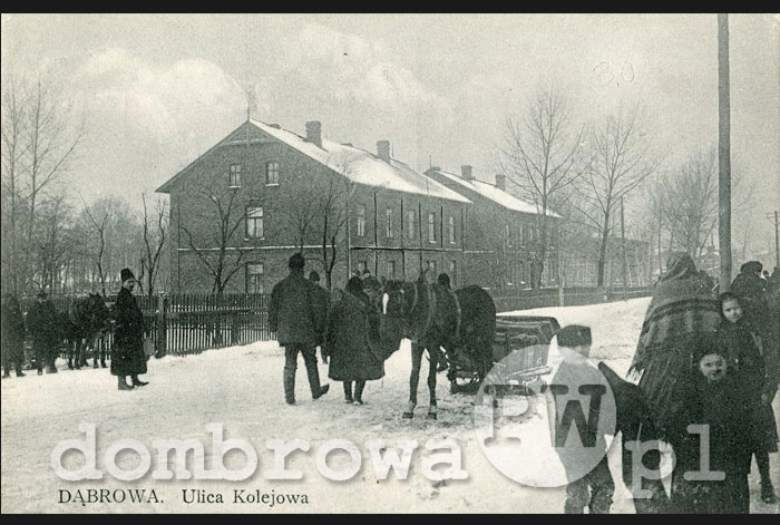 1910 r. Dąbrowa - Ulica Kolejowa (Rowiński)