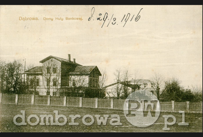 1914 r. Dąbrowa - Domy Huty Bankowej (Brandys) v2