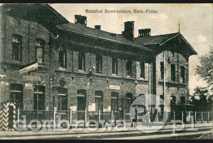 1916 r. Ząbkowice - Bahnhof Sombkowice, Russ.-Polen (Grube)