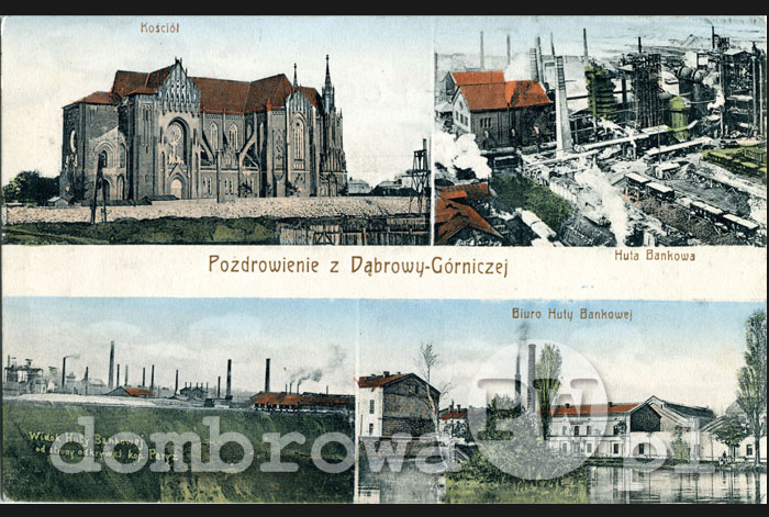 1915 r. Pozdrowienie z Dąbrowy - cztery widoki (Zmigrod)