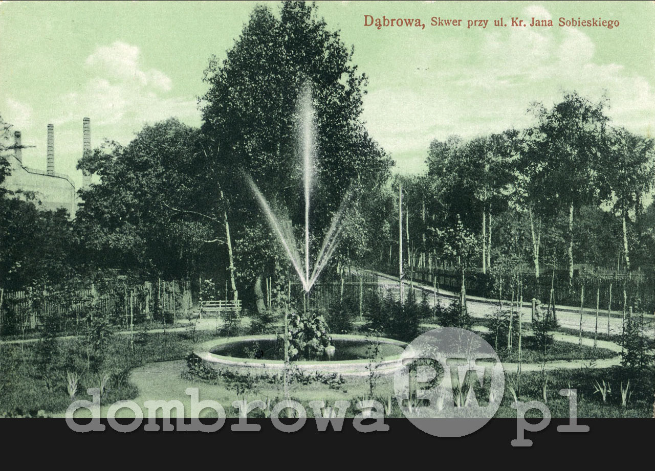 1916 r. Dąbrowa - Skwer przy ulicy Króla Jana Sobieskiego (Brandys) v1
