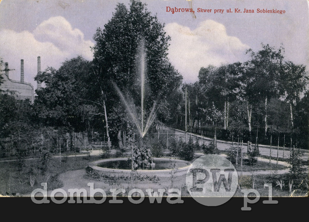 1916 r. Dąbrowa - Skwer przy ulicy Króla Jana Sobieskiego (Brandys) v2