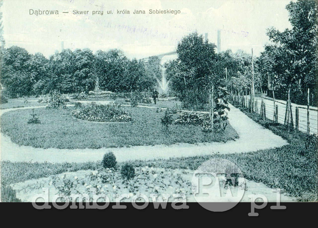 1917 r. Dąbrowa - Skwer przy ulicy Króla Jana Sobieskiego (Brandys)