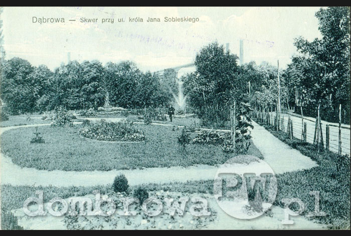 1917 r. Dąbrowa - Skwer przy ulicy Króla Jana Sobieskiego (Brandys)