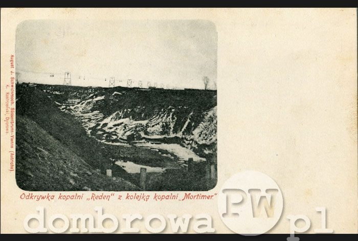 1900 r. Odkrywka kopalni Reden z kolejką kopalni Mortimer (Kostrzeński)