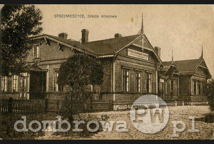 1918 r. Strzemieszyce - Szkoła Kolejowa (Kruszyńska)