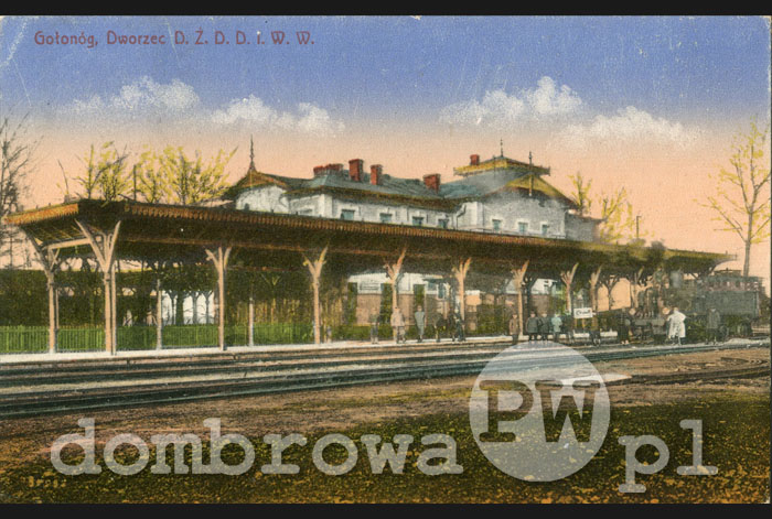 1919 r. Gołonóg - Dworzec D. Ż. D. D. i W. W. (Brandys)