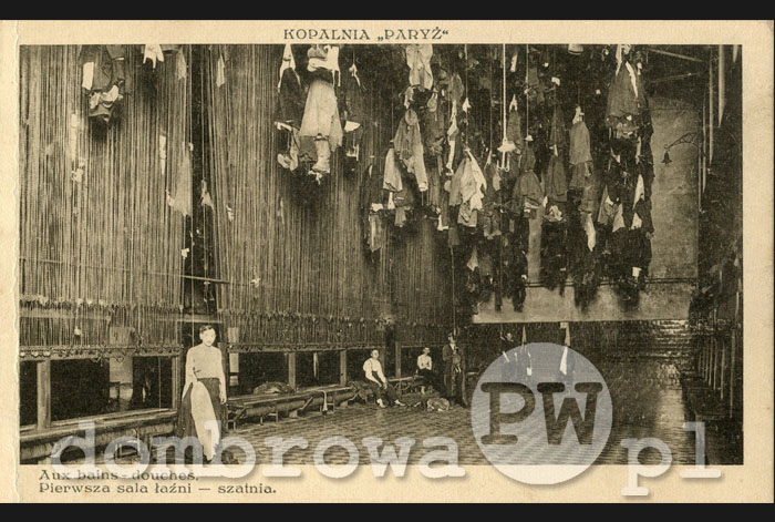1929 r. Kopalnia Paryż - Pierwsza sala łaźni - szatnia (Altman)