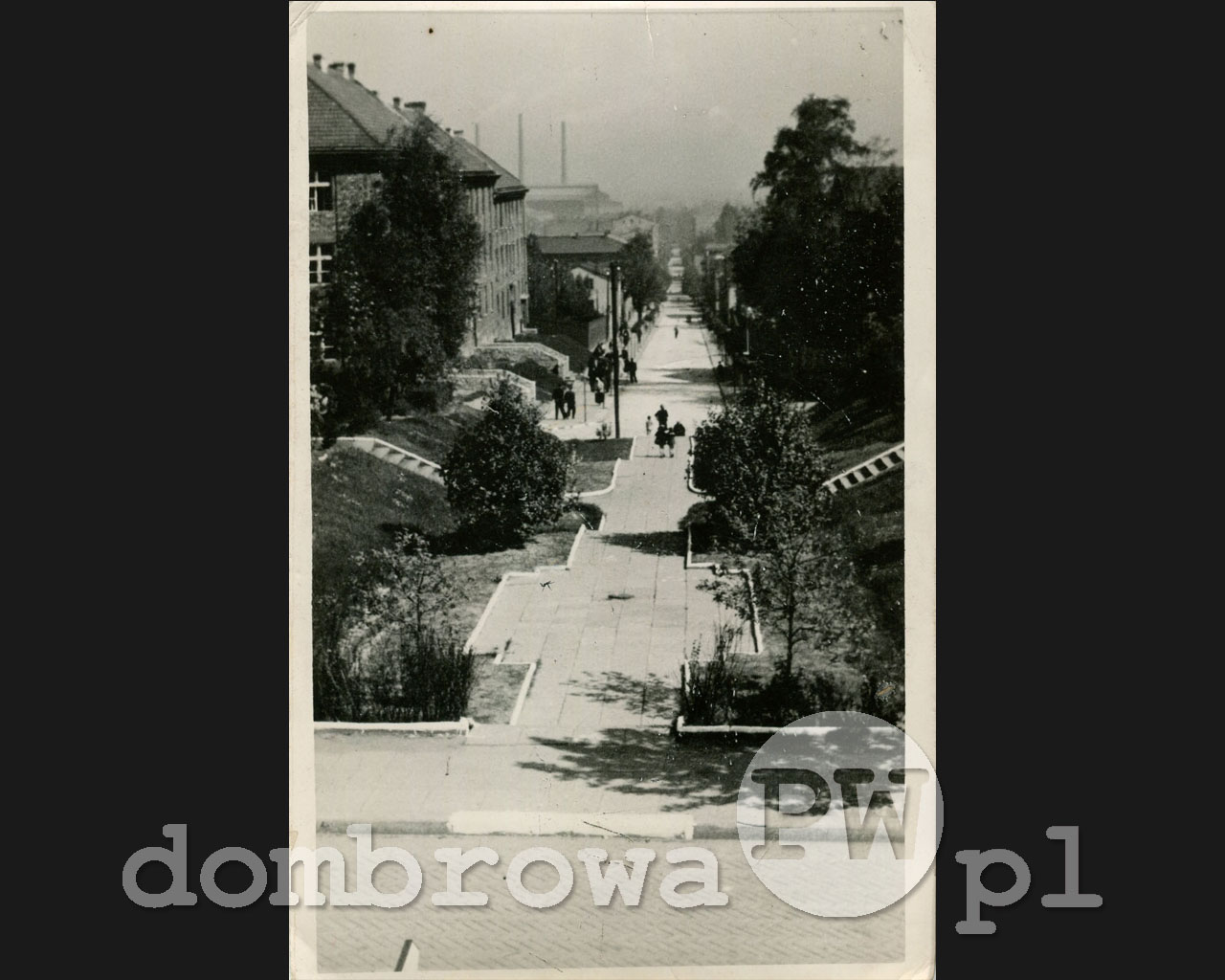 1940 r. Dombrowa O-S, Kreis Bendsburg - Rathausstrasse (Graphochemie)