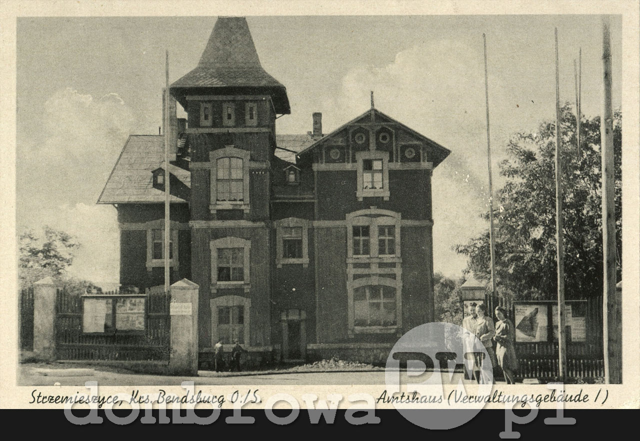 1940 r. Strzemieszyce, Krs. Bendsburg O./S. - Amtshaus (Verwaltungsgebäude/)(Kanngiesser)