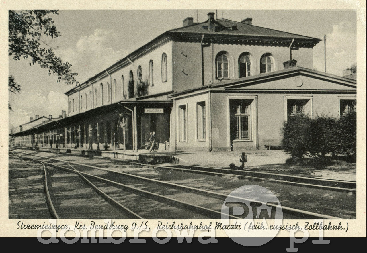 1940 r. Strzemieszyce, Krs. Bendsburg O./S. - Reichsbahnhof Maczki (früh. Russisch. Zollbahnh.)(Kanngiesser)