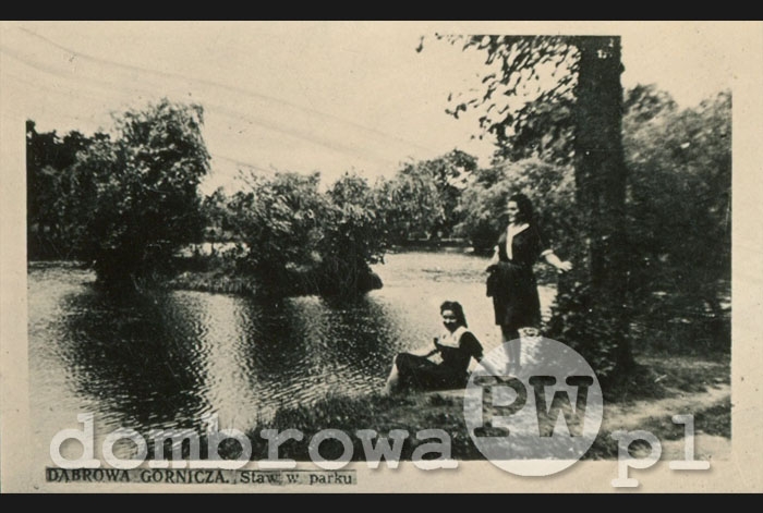 1950 r. Dąbrowa Górnicza - Staw w parku (Brandys)