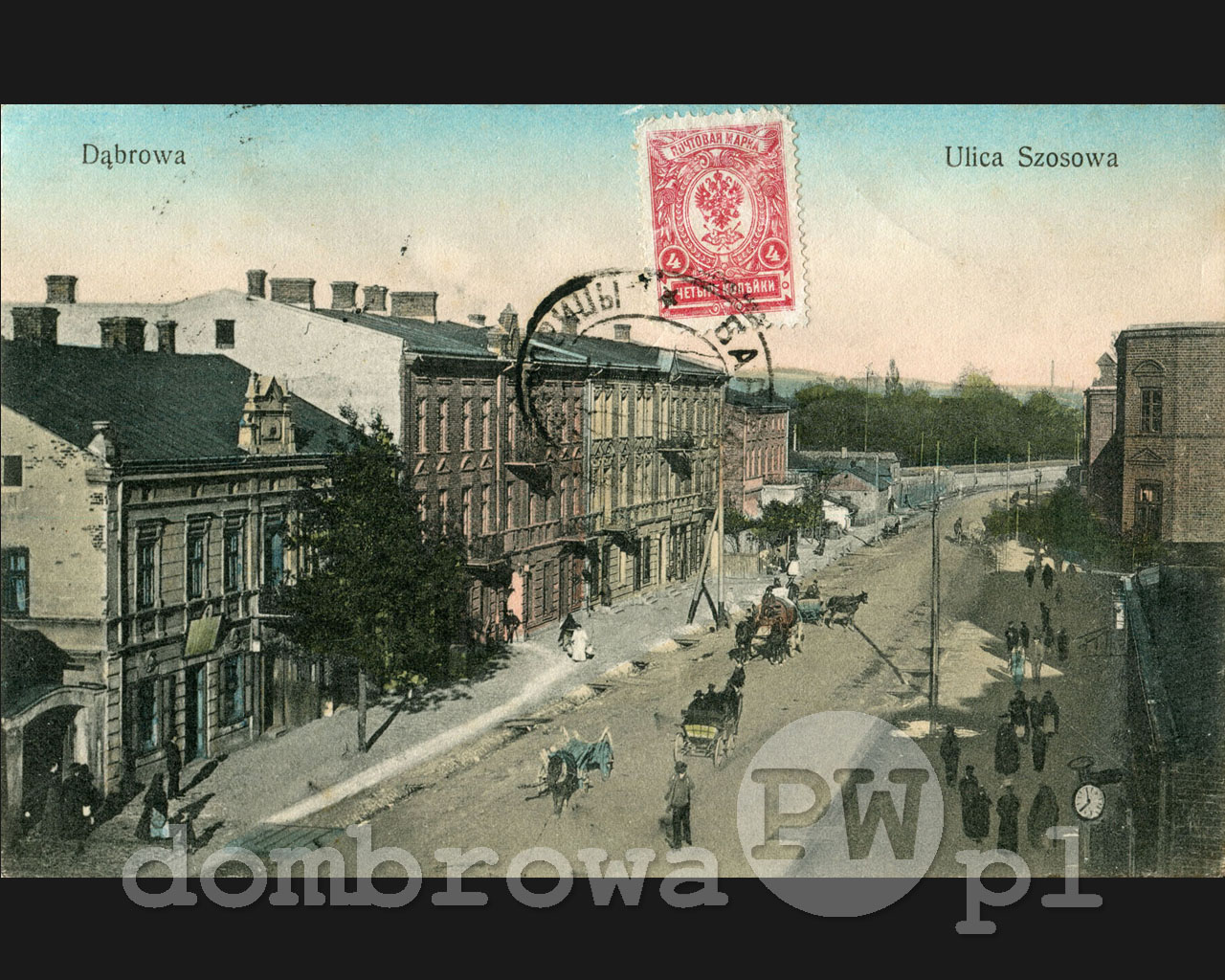 1910 r. Dąbrowa - Ulica Szosowa (Kleniec)