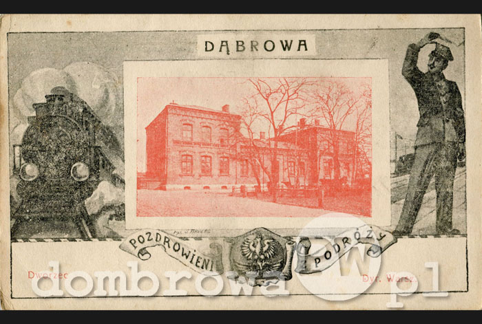 1920 r. Pozdrowienie z Podróży. Dąbrowa - Dworzec (Brandys)
