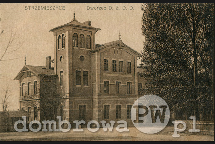 1918 r. Strzemieszyce - Dworzec D.Ż.D.D. (Kruszyńska)