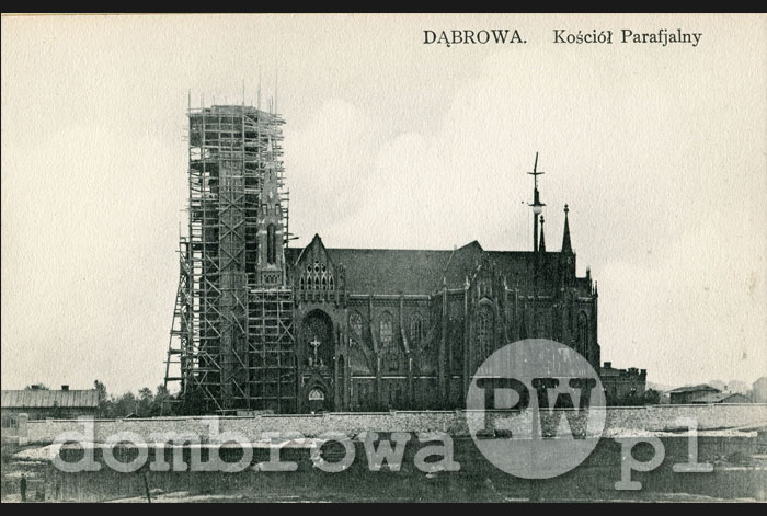 1910 r. Dąbrowa - Kościół parafialny (Rowiński)