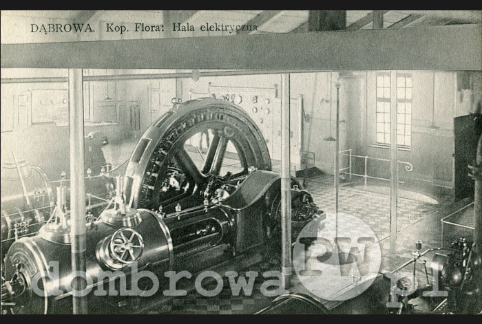 1910 r. Dąbrowa - Kopalnia Flora: Hala elektryczna (Rowiński)