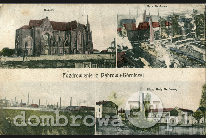 1910 r. Pozdrowienie z Dąbrowy - cztery widoki (Sztorchein)