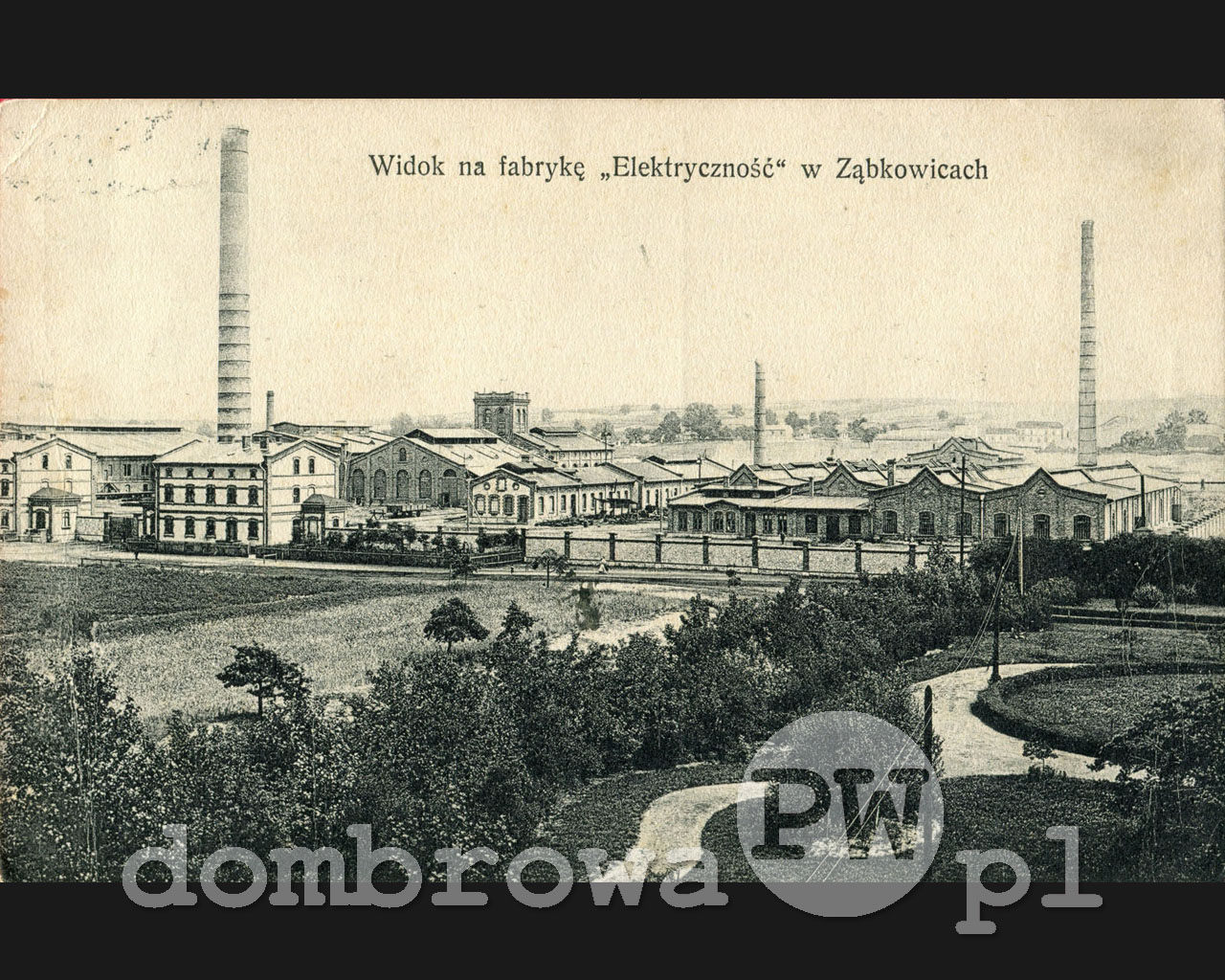 1910 r. Widok na fabrykę Elektryczność w Ząbkowicach (Altman)