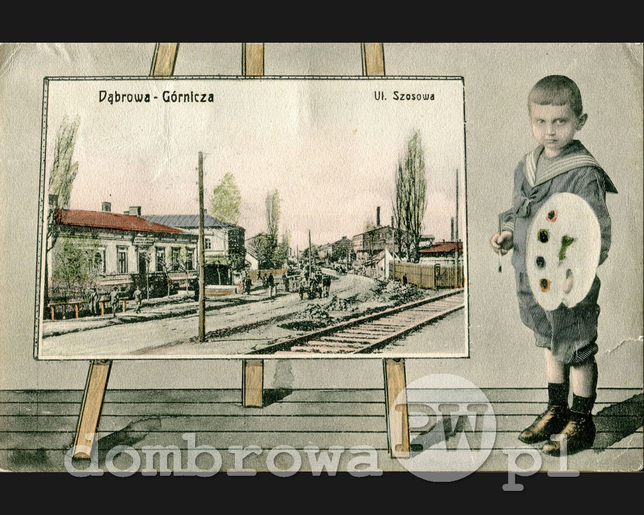 1910 r. (sztaluga) Dąbrowa - Ulica Szosowa (Zmigrod)