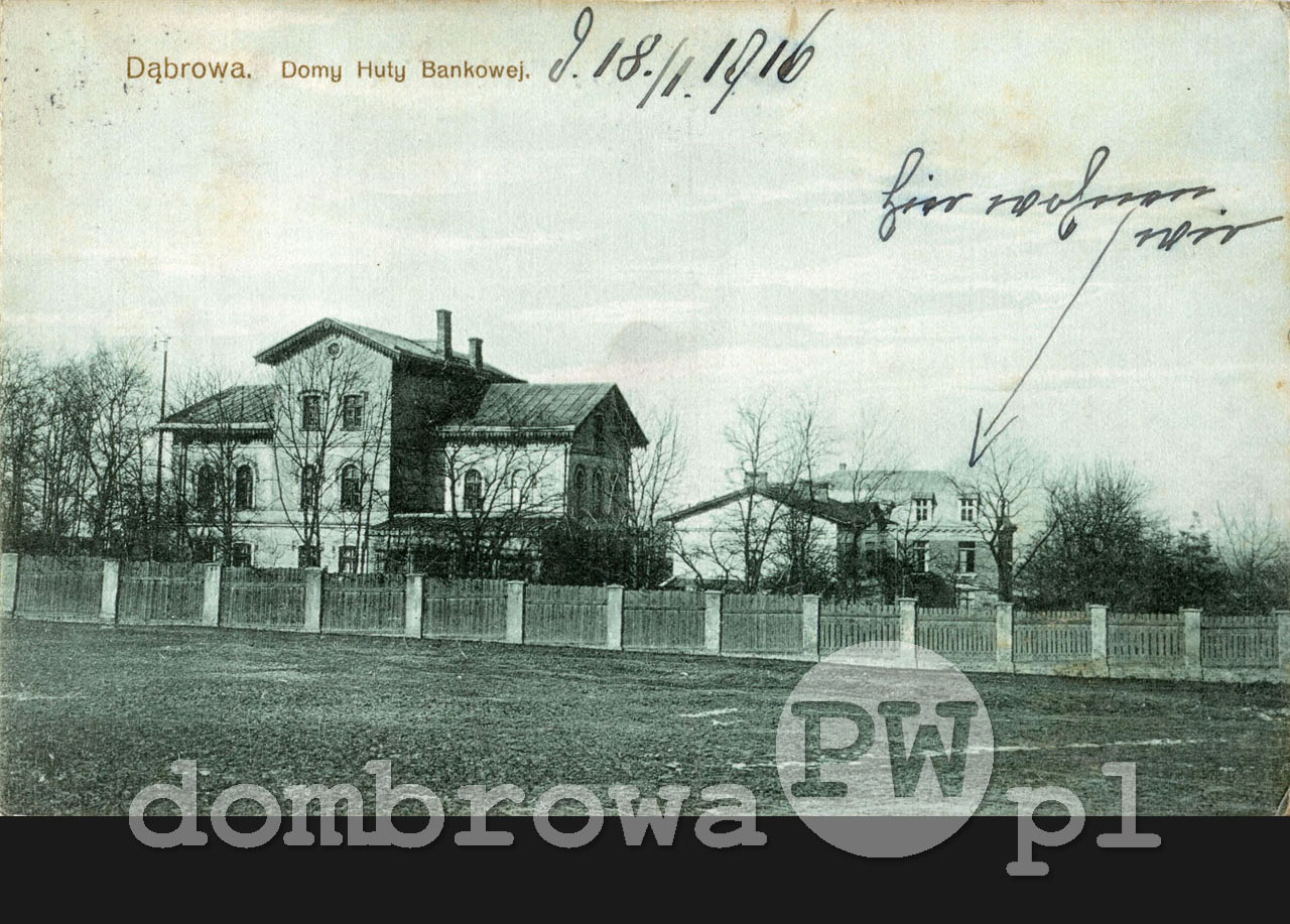 1914 r. Dąbrowa - Domy Huty Bankowej (Brandys) v1